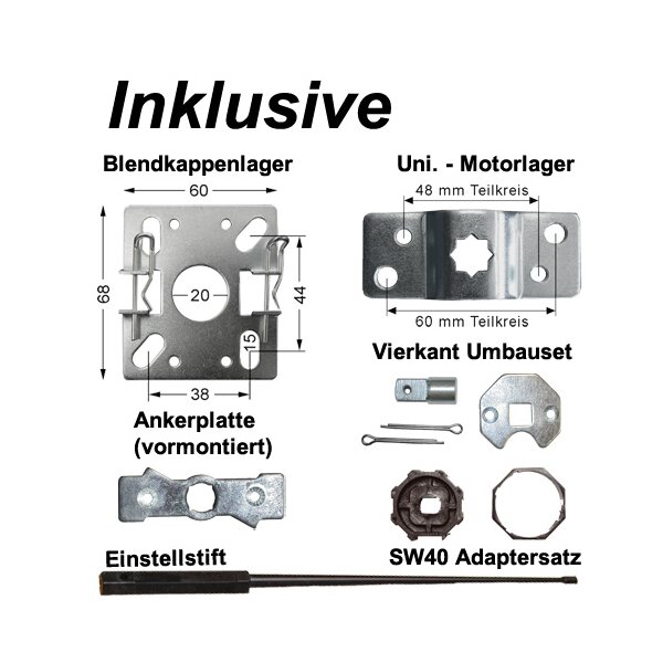 Rollladenmotor 10 Nm RM-10/17-mini KURZ SW40 Rolladenmotor