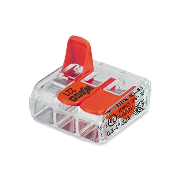 WaGo Verbindungsklemme Compact 3-Leiter-Klemme mit Bet�tigungshebeln